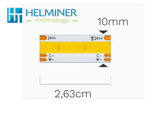   608 led/m,  CCT COB LED STREIFEN 24V DUALWEISS 15,4W/M WARMWEISS + KALTWEISS  