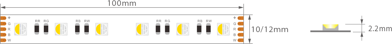  RGBW LED STREIFEN 24V 18W/M RGB + WARMWEISS 