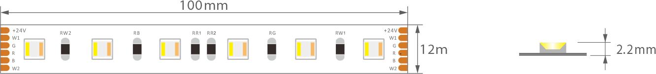  RGB2W LED STREIFEN 24V 25W/M RGB + NEUTRALWEISS , 12470 Auswahl 