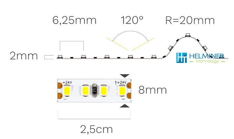  LED Streifen 24V weiß 9,6W/m neutralweiß    