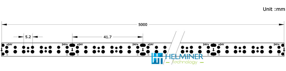 LED Streifen - einfarbig , bieten effizientes Licht mit hoher Farbwiedergabe und Lichtgüte , 24V 14.4W 8mm 192 led /m
