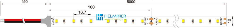 LED STREIFEN 24V WEISS 11,5W/M WARMWEISS 3000k
