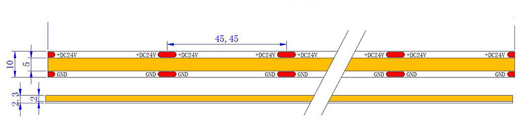    No Spot COB led strip light , COB Seamless LED Tape  15w 