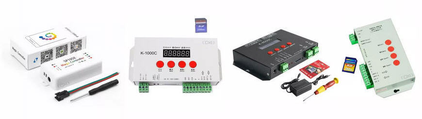   Controller für digitale LED-Stripes für diverse Pixel-ICs (Pixel-Controller), Online-Controller, SD-Card-Controller  