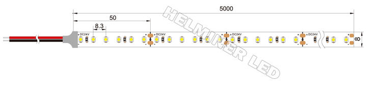     LED Striplight 12V / 24V  3528 120 LED / Meter  