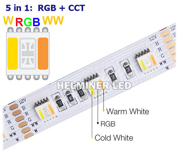 5 in 1 LED Streifen RGB CCT
